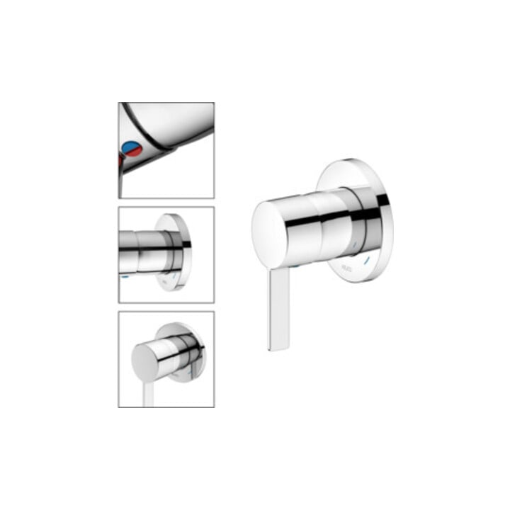 Keuco Kit de montage IXMO Pure Mitigeur monocommande encastré, rond, chromé