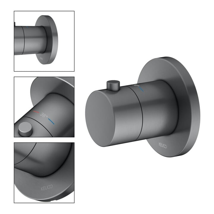 Keuco Kit de montage IXMO robinet UP-THM, rond, chrome brossé SW