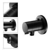 Keuco Kit de montage IXMO SOLO UP-Br-THM, raccord tuyau, rond, noir mat-5