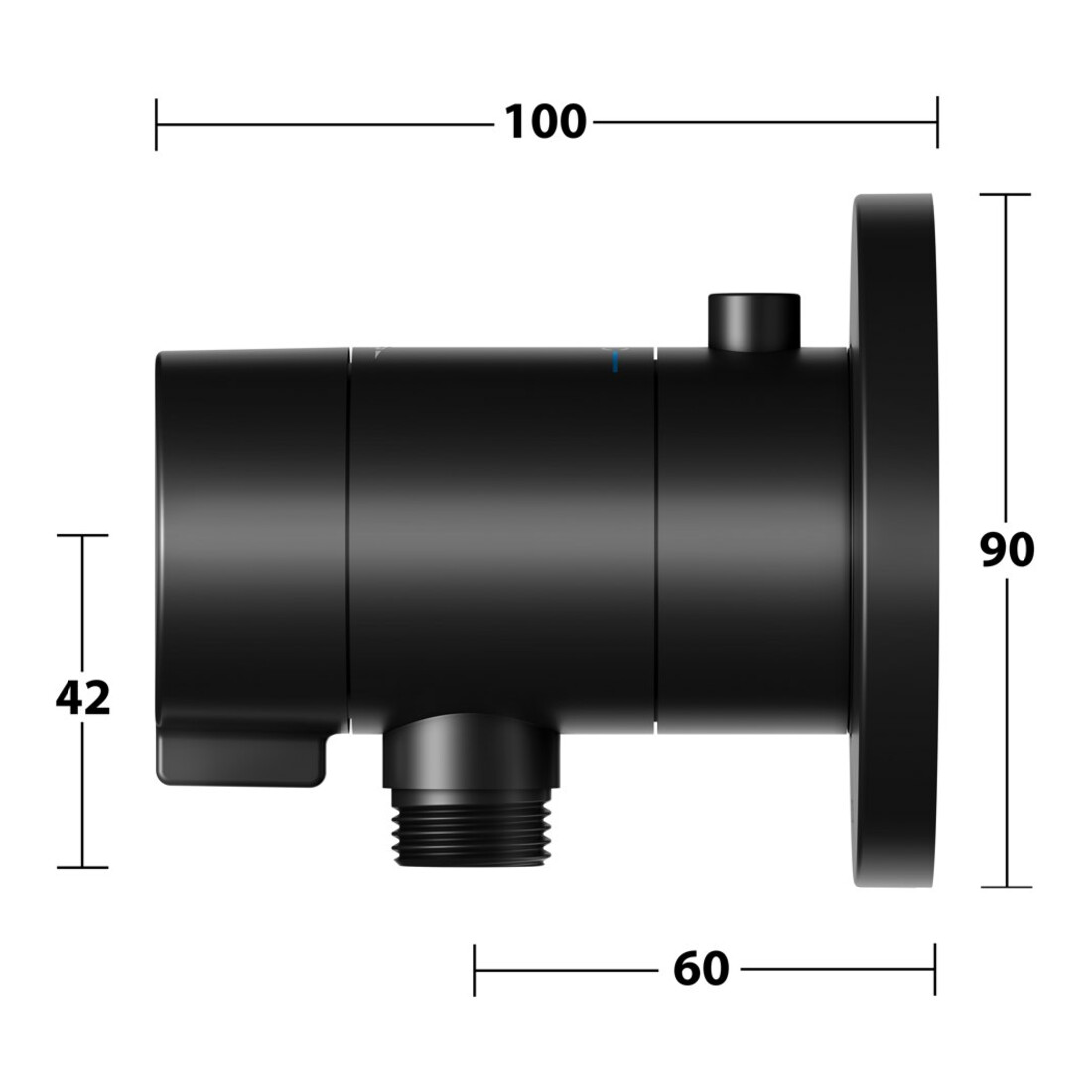 Keuco Kit de montage IXMO SOLO UP-Br-THM, raccord tuyau, rond, noir mat