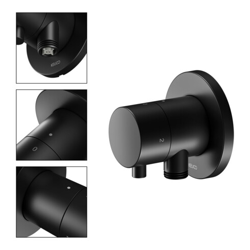 Keuco Kit de montage IXMO UP-2-W-Ab/Um.v, SA, Gr. Comf., rond, noir ma