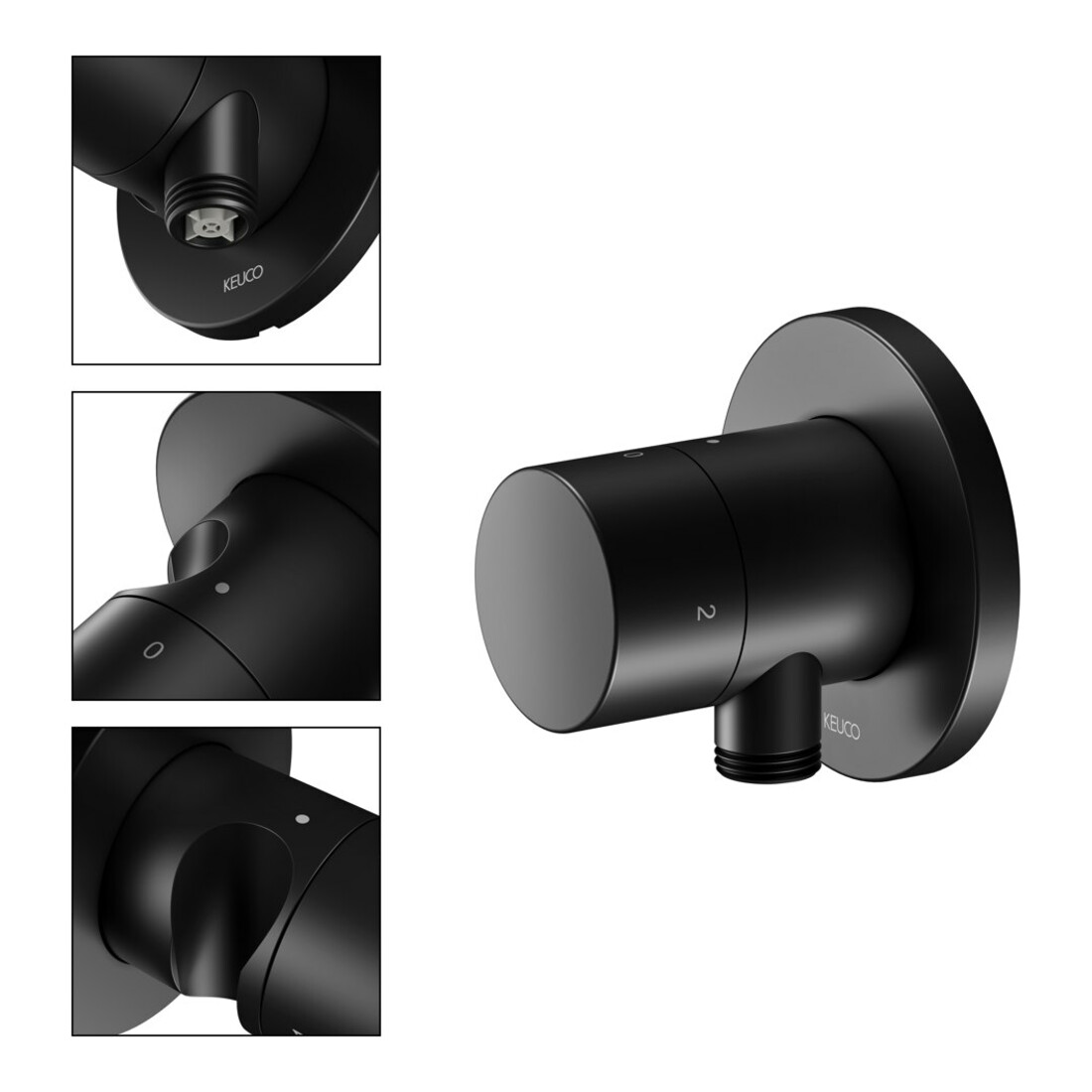 Keuco Kit de montage IXMO UP-2-W-Ab/Um.v, support, taille P, rond, noir mat