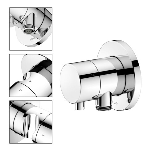 Keuco Kit de montage IXMO UP3-W-Ab/ Um-V, support mural, rond, chromé