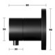 Keuco Kit de montage prêt à l'emploi IXMO UP-2-Wg. Conversion, taille Comf., rond, noir ma-2