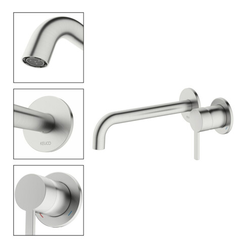 Keuco Kit de montage prêt à poser Plan blue ED/fin, 225 mm, UP-EHM, rond, montage mural