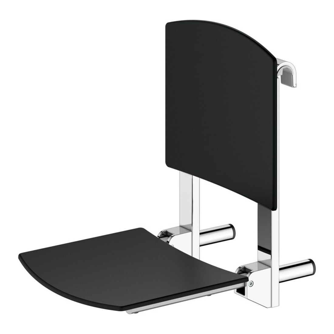 Keuco Klappsitz Care zum Einhängen, verchromt, schwarz