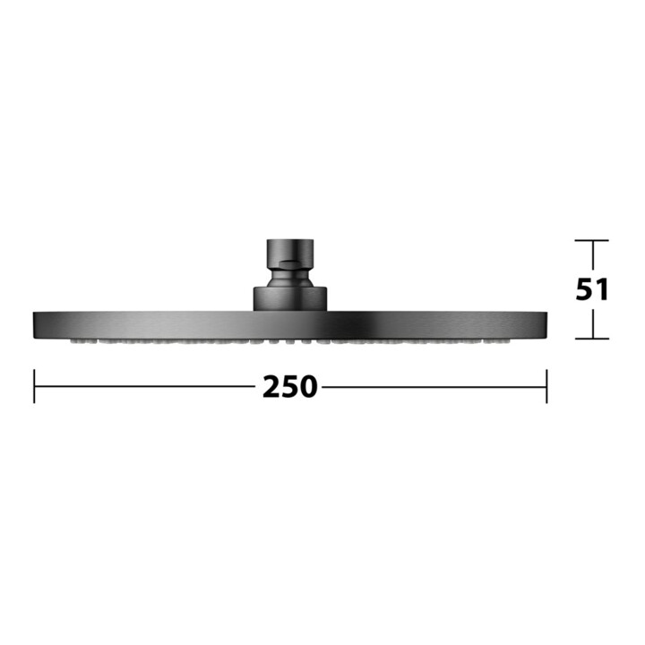 Keuco Kopfbrause 250mm, rd, Kunststoff-Br, schwarz-chrom ge
