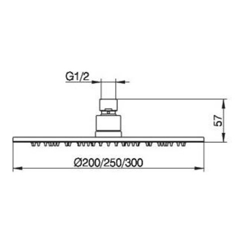 Keuco Kopfbrause eckig, Chrom-finish 300 x 300 mm