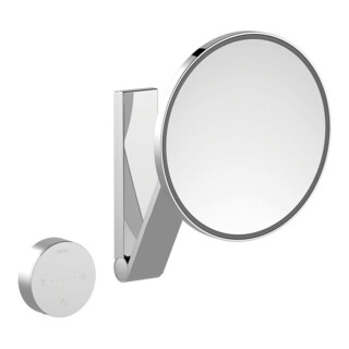 Keuco Kosmetikspiegel iLook_move d 212 mm, éclairé, encastré, verre dépoli, bronze satiné