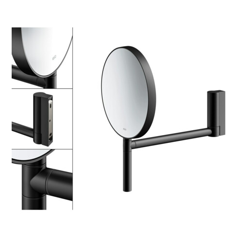 Keuco Kosmetikspiegel Plan d= 193mm, unbeleuchtet, schwarz