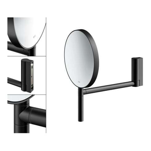 Keuco Kosmetikspiegel Plan d= 193mm, unbeleuchtet, schwarz