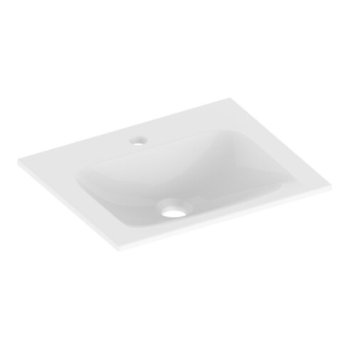 Keuco Lavabo céramique X-Line 46,5x1,7x38,3cm, pour 1 robinet L, sans trop-plein, blanc
