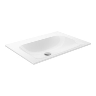 Keuco Lavabo céramique X-Line 65,5x49,3cm, sans trop-plein ni trou de robinet, blanc
