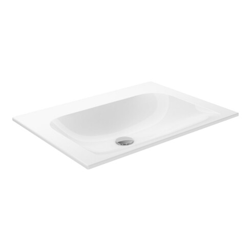 Keuco Lavabo céramique X-Line 65,5x49,3cm, sans trop-plein ni trou de robinet, blanc