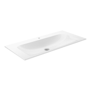 Keuco Lavabo en céramique X-Line 100,5x49,3 cm, avec trop-plein, Clou, blanc