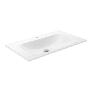 Keuco Lavabo en céramique X-Line 80,5x49,3 cm, avec trop-plein et robinetterie, blanc