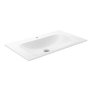 Keuco Lavabo en céramique X-Line 80,5x49,3 cm, avec trop-plein et robinetterie, blanc