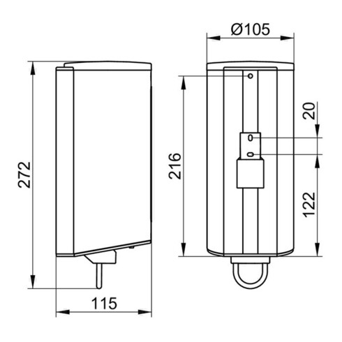 Keuco Lotionspender PLAN Füllmenge 1,1 l Aluminium silber-eloxiert/verchromt
