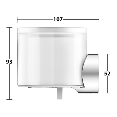 Keuco Lotionsspender REVA verchromt, m Echtkr.-Glas matt., Ha. u. Pu