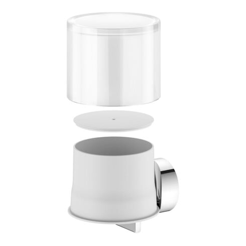 Keuco Lotionsspender REVA verchromt, m Echtkr.-Glas matt., Ha. u. Pu