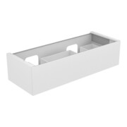 Keuco Meuble sous lavabo Edition 11 140x35x53,5 cm, avec LED, laqué mat, gris satiné
