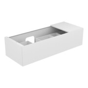 Keuco Meuble sous lavabo Edition 11 140x35x53,5 cm, avec LED, laque satinée, verre blanc