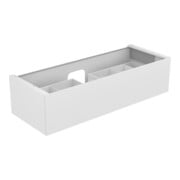 Keuco Meuble sous lavabo Edition 11 140x35x53,5cm, avec LED, laque s-mat, verre blanc