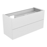 Keuco Meuble sous lavabo Edition 11 140x70x53,5 cm, avec LED, laqué mat, verre blanc satiné