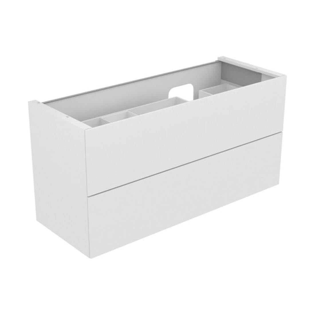 Keuco Meuble sous lavabo Edition 11 140x70x53,5 cm, laque satinée, verre anthracite clair