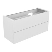 Keuco Meuble sous lavabo Edition 11 140x70x53,5 cm, laque satinée, verre blanc satiné