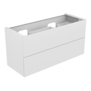 Keuco Meuble sous lavabo Edition 11 140x70x53,5 cm, laque satinée, verre teinté clair petit