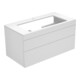 Keuco Meuble sous lavabo Edition 400 105x54,6x53,5cm, 2 tiroirs, avec L, pour 2 lavabos, blanc brillant-1