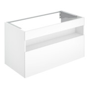 Keuco Meuble sous-lavabo Stageline 100x62,5x49 cm, décor blanc, verre blanc clair, avec éclairage