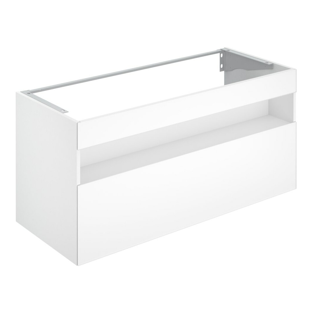 Keuco Meuble sous lavabo Stageline 120x62,5x49 cm, décor blanc, verre blanc clair, avec éclairage électrique