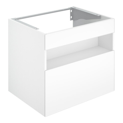Keuco Meuble sous-lavabo Stageline 65x62,5x49 cm, décor blanc, verre blanc mat, sans éclairage