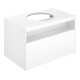 Keuco Meuble sous lavabo Stageline 80x55x49 cm, décor blanc, verre blanc clair, sans électricité-1