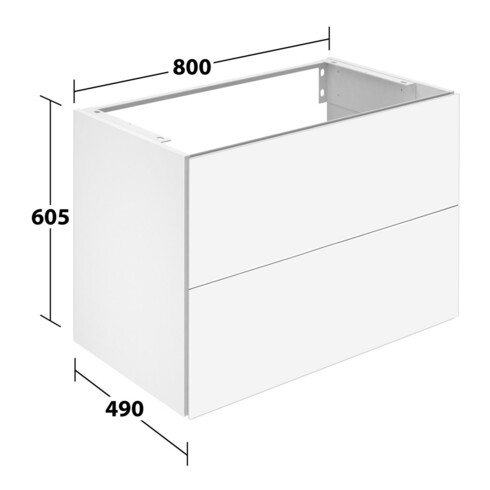 Keuco Meuble sous lavabo X-Line D blanc brillant, 80x60,5x49 cm, 2 tiroirs