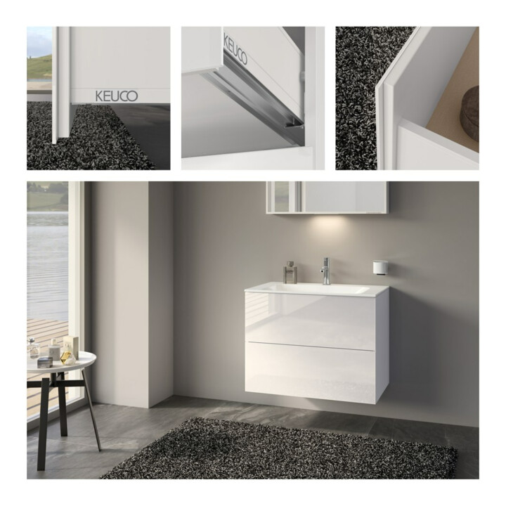 Keuco Meuble sous lavabo X-Line D blanc brillant, 80x60,5x49 cm, 2 tiroirs