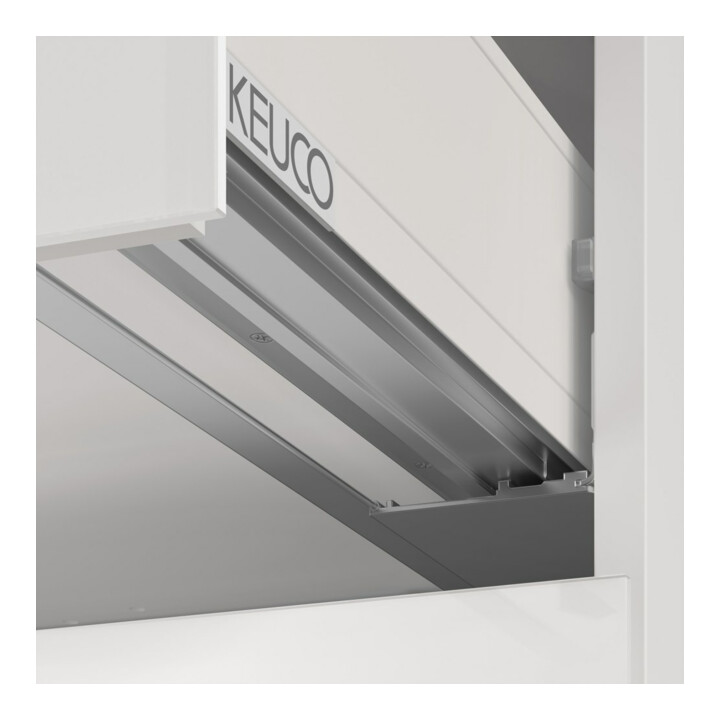 Keuco Meuble sous lavabo X-Line D blanc mat, verre blanc brillant, 120x60,5x49 cm, 2 tiroirs