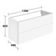 Keuco Meuble sous lavabo X-Line D blanc mat, verre blanc brillant, 120x60,5x49 cm, 2 tiroirs