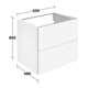 Keuco Meuble sous lavabo X-Line D blanc, verre blanc, 65x60,5x49 cm, 2 tiroirs-2