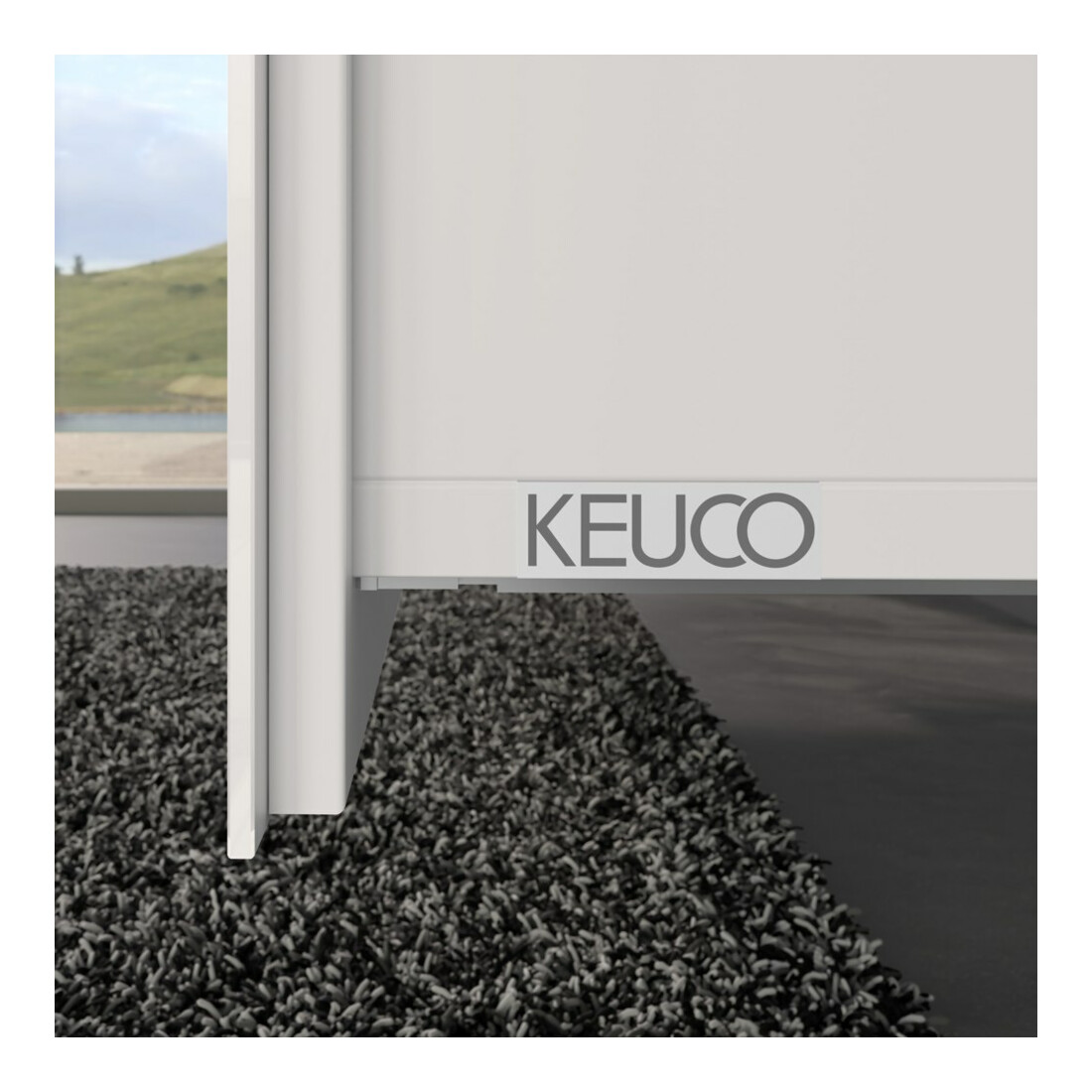 Keuco Meuble sous lavabo X-Line D blanc, verre blanc, 65x60,5x49 cm, 2 tiroirs