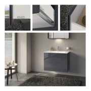 Keuco Meuble sous lavabo X-Line D en blanc mat, verre blanc brillant, 80x60,5x49 cm, 2 tiroirs-5