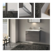 Keuco Meuble sous lavabo X-Line D porte miroir, porte verre, 80x60,5x49 cm, 2 tiroirs-4