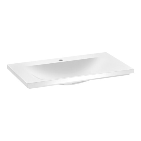 Keuco Mineralguss-Waschtisch Royal Reflex 80x3x49cm, we., 1 Hahnl., m Abl/ÜL-Syst.