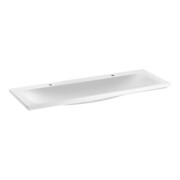 Keuco Mineralguss-Waschtisch Royal Reflex 130x3x49cm, 2 HL, ohne Überlauf, weiß