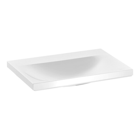 Keuco Mineralguss-Waschtisch Royal Reflex 50x3x35cm, ohne Hahnloch/Überlauf, weiß
