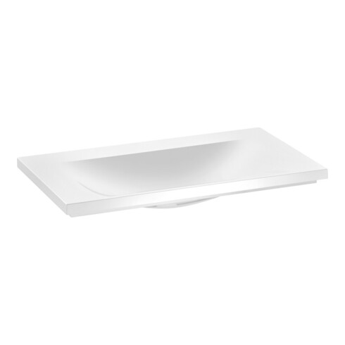 Keuco Mineralguss-Waschtisch Royal Reflex 80x3x49cm, ohne Hahnloch/Überlauf, weiß