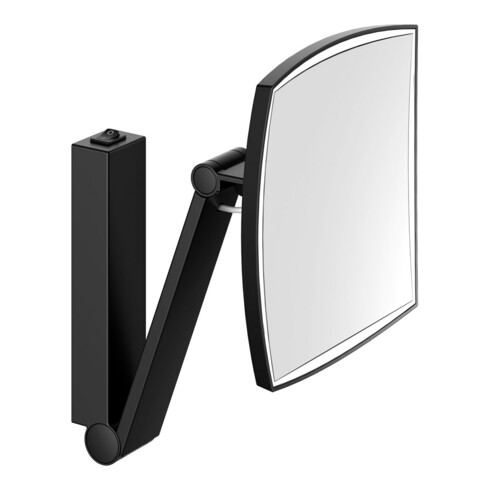 Keuco Miroir cosmétique éclairé iLook_move 200x200mm, pivotant, basculant, noir mat