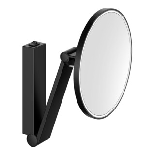 Keuco Miroir cosmétique éclairé iLook_move d 212mm, pivotant, basculant, noir mat